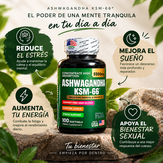 🌿 Ashwagandha KSM-66: Tu pausa diaria para volver a ti.